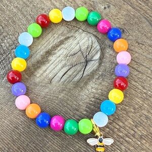 Vibrant Multicolor Kids Bracelet with Bee Charm